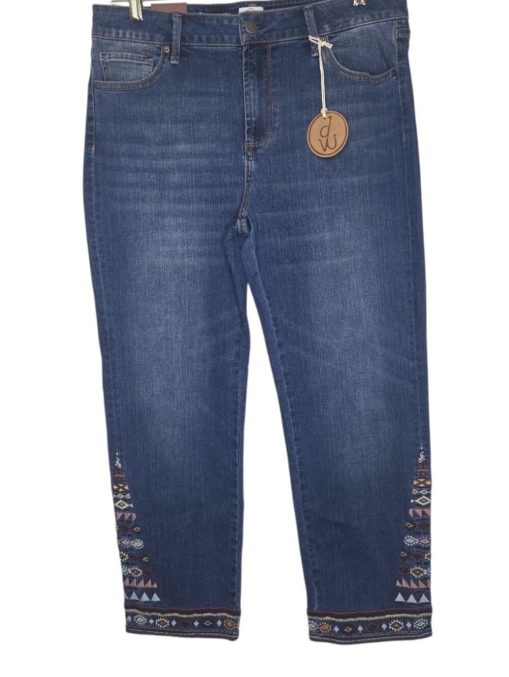 Driftwood Charlotte Southwestern Native American Cropped Straight Leg Jeans 16
